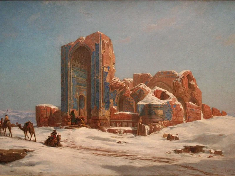 1825-Jules Laurens - La Moschea Blu di Tabriz, in Persia